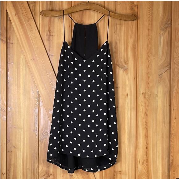 Express Spaghetti Strap Keyhole back Polka Dot Tank size S - Picture 3 of 9